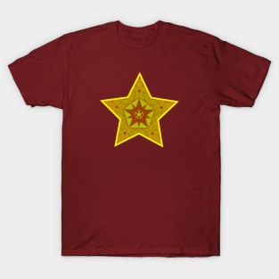 Yellow red ornamental star T-Shirt